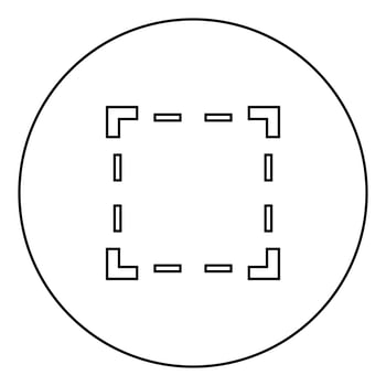 Crop black icon in circle outline vector