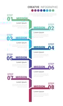 Infographic design template with  8 option. vector