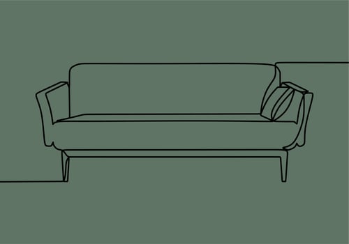 continuous line drawing on sofa vector