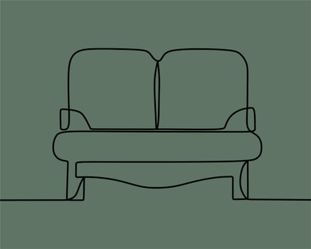 continuous line drawing on sofa vector