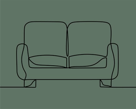 continuous line drawing on sofa vector
