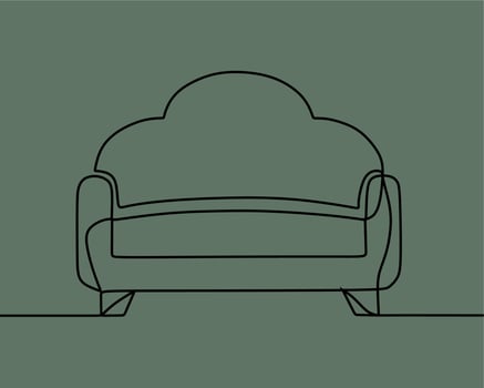 continuous line drawing on sofa vector