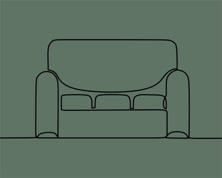 continuous line drawing on sofa vector
