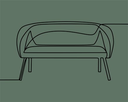 continuous line drawing on sofa vector