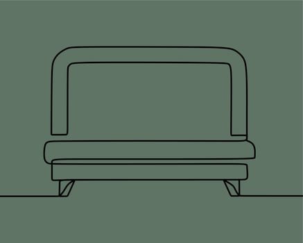 continuous line drawing on sofa vector
