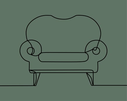 continuous line drawing on sofa vector