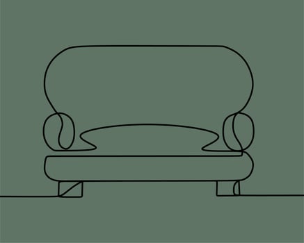 continuous line drawing on sofa vector