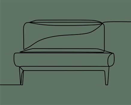continuous line drawing on sofa vector