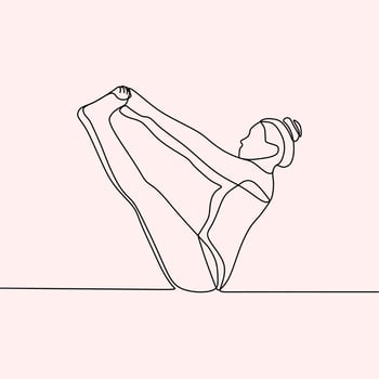 continuous line drawing on sports people vector
