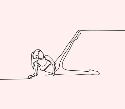 continuous line drawing on sports people vector