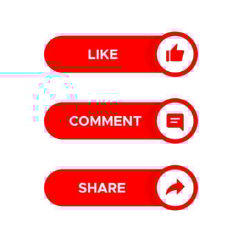 Like, Comment, and Share Icon Vector in Bar Button
