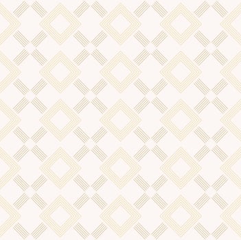Geometric grid line square shape seamless pattern with modern yellow gold pastel color background. Use for fabric, textile, interior decoration elements, wrapping. vector