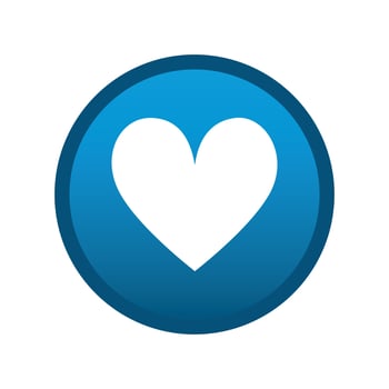 Round media heart icon on white background - Vector