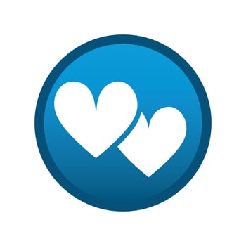 Round media heart icon on white background - Vector