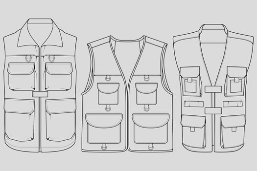 Set of chest vest bag outline drawing vector, chest vest bag in a sketch style, trainers template outline, vector Illustration.