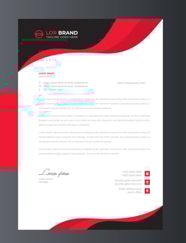 corporate modern business  letterhead design template with Red color. creative modern letter head design template for your project. letterhead, letter head, simple  business letterhead design. vector