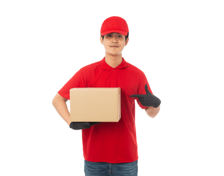 Asian delivery man, Png file