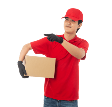 Asian delivery man, Png file