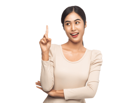 Asian woman thinking an idea, Png file