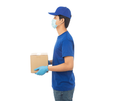 Asian delivery man, Png file