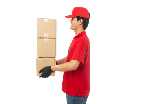 Asian delivery man, Png file