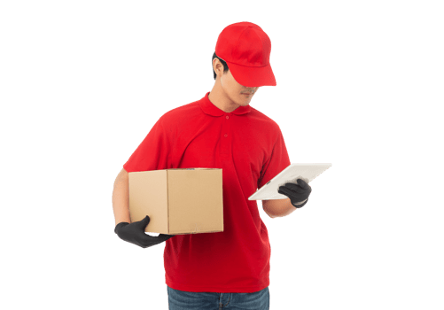 Asian delivery man, Png file