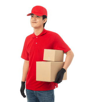 Asian delivery man, Png file