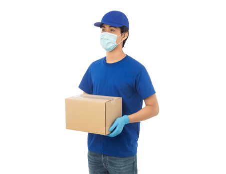 Asian delivery man, Png file