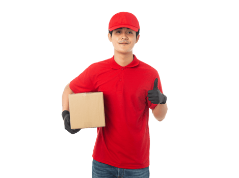 Asian delivery man, Png file