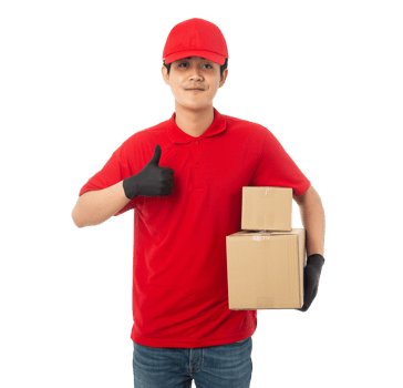 Asian delivery man, Png file
