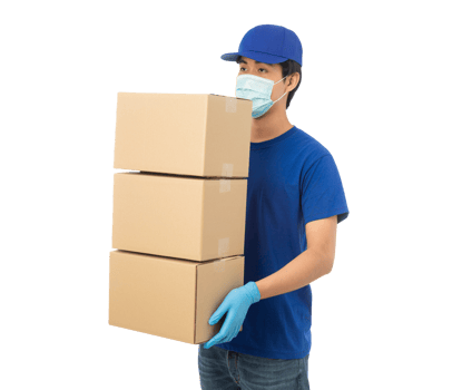 Asian delivery man, Png file