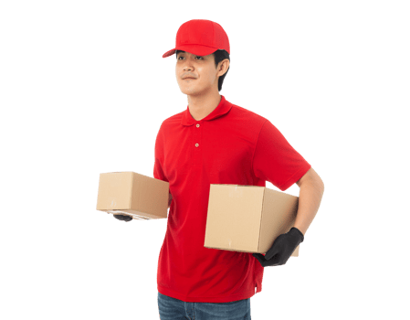 Asian delivery man, Png file