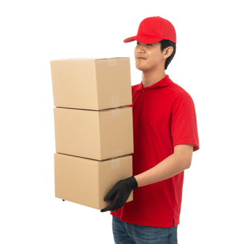 Asian delivery man, Png file