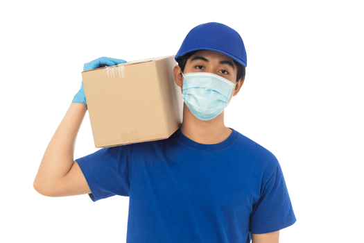 Asian delivery man, Png file