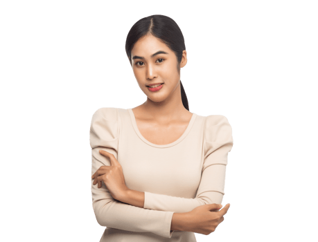 Portrait of beautiful young asian woman, Png file