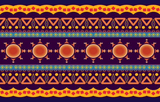 Geometric oriental tribal ethnic pattern traditional background Design for carpet,wallpaper,clothing,wrapping,batik,fabric,Vector illustration embroidery style. vector