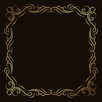 Luxury golden floral frame design elegant background vector