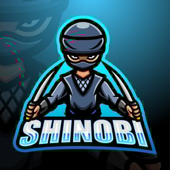 Shinobi mascot esport logo design vector
