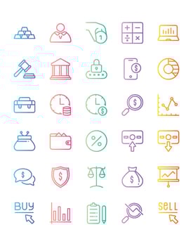 Banking Finance Icon Set 30 isolated on white background vector