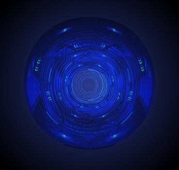 Blue eye cyber circuit future technology concept background vector