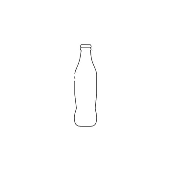 Outline icon of glass bottle vector illustration