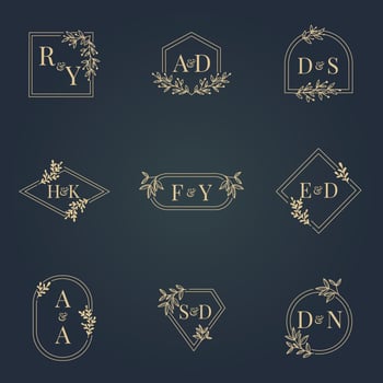 Monogram Wedding Element vector