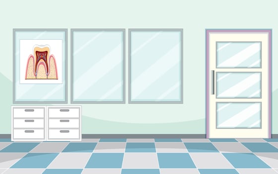 Dental clinic room interior vector