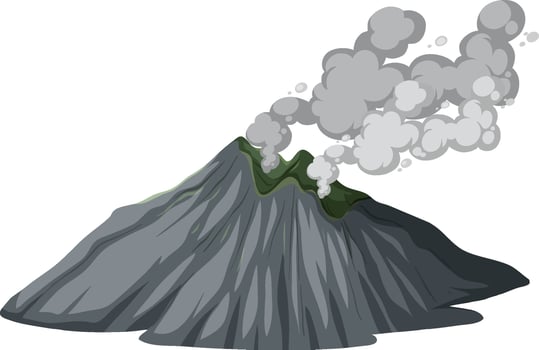 Mountain volcanic eruption isolated vector