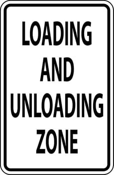 Loading and Unloading Zone Sign On White Background vector