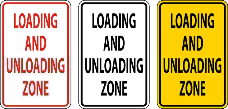 Loading and Unloading Zone Sign On White Background vector