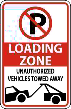 No Parking Loading Zone Sign On White Background vector
