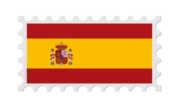 Spain Postage Stamp With Shadow. Vector illustration.