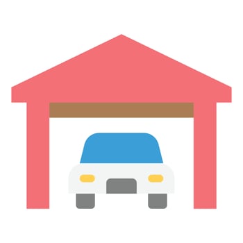 garage flat icon vector illustration