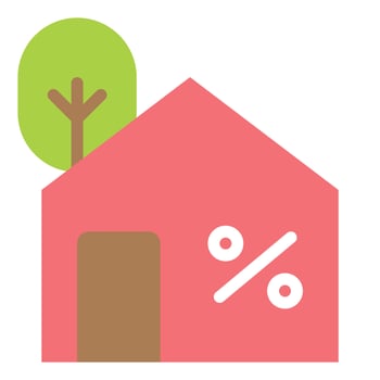 house mortgage flat icon vector illustration